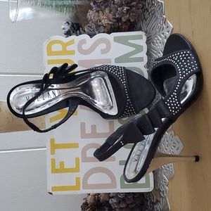 P005  Vizzano Women's Black Blingy High Heel Size 6